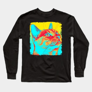 Domestic Shorthair Pop Art - Cat Lover Gift Long Sleeve T-Shirt